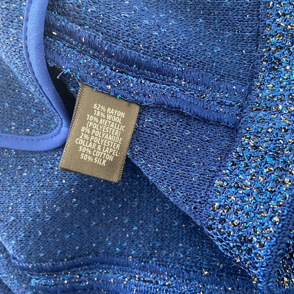 St. John Electric Blue Shimmery Blazer - Picture 9 of 10
